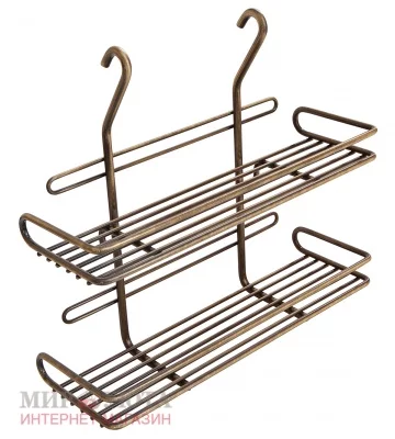Полка для специй двойная стар.латунь