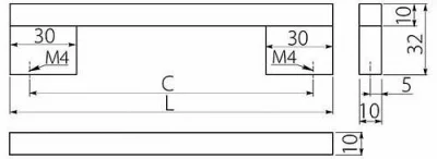Ручка алюминиевая UA-18 C=128, хром GTV UA-A18128-01