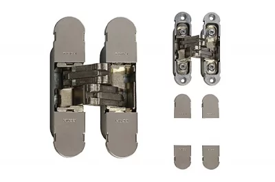 Петля скрытая для дверей и фасадов толщиной от 30мм, отделка никель