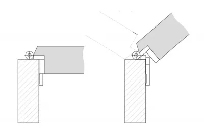 Петля декоративная врезная, отделка бронза античная