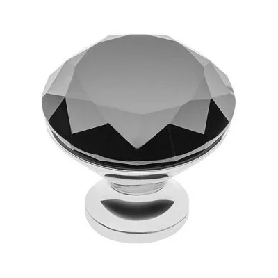 Ручка-кнопка CRYSTAL PALACE B 30мм, хром/черное стекло GTV GZ-CRPB30-A1