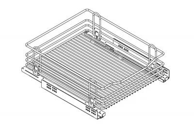 Сетка выкатная с доводчиком Blumotion в базу 450, Н=170, с креплением к фасаду