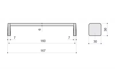 Ручка-скоба 160мм, отделка хром глянец + чёрный матовый
