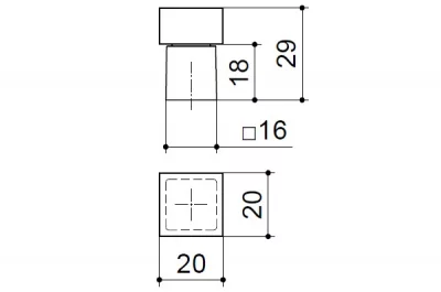 Ручка-кнопка, отделка бук + хром матовый