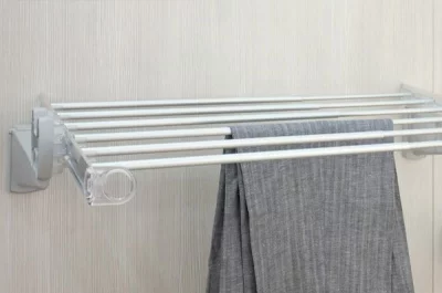 Рамка выдвижная с держателями для брюк, 570-1000мм, отделка алюминий полированный + транспарент