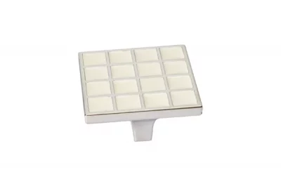 Ручка-скоба 32мм, отделка никель глянец + ваниль