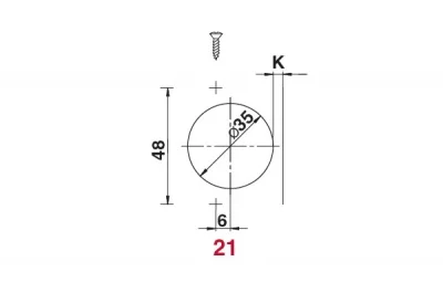 Петля 110 накладная без пружины, 48мм, Clip-on (cam), отделка никель