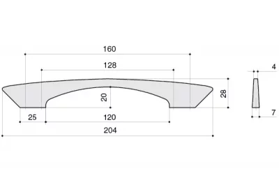 Ручка-скоба 160-128мм, отделка хром глянец