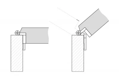 Петля декоративная врезная, отделка бронза античная