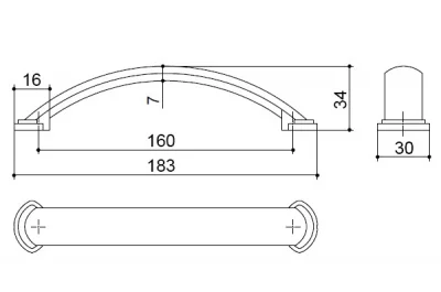 Ручка-скоба 160мм, никель матовый
