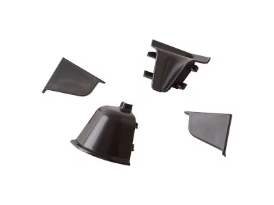 Комплект соединителей овального пристеночного бортика (VER%/35), (4ч.:2 загл., 90°внут.+90°внеш.) пластик, черный 98104