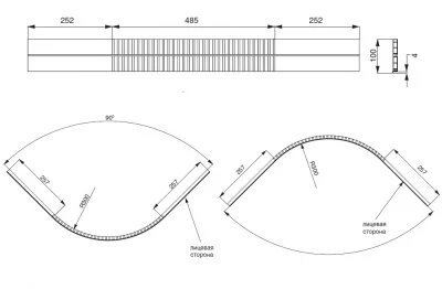 09 Закругление универсальное для цоколя ПВХ Н.100, орех темный