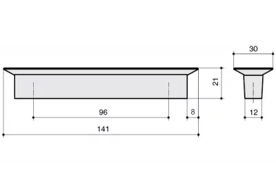 Ручка-скоба 96мм, транспарент + св. зелёный