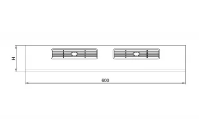 79 Решётка вентиляционная для цоколя ПВХ H.100, L=600, под серебро