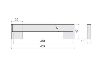 Ручка-скоба 448мм, отделка хром матовый лакированный + венге