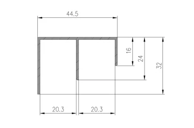 Направляющая нижняя Domino-S, L=3000, отделка алюминий