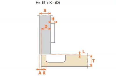 Петля LAPIS 110" накладная с доводчиком