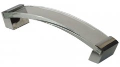 Ручка-скоба 160мм, стекло+металл, хром