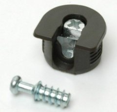 Стяжка-полкодерж. д/плиты 16мм, +дюбель L=11мм FIRMAX, коричневая (2 части)