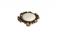 Ручка-кнопка, отделка бронза античная "Флоренция" + керамика