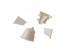 Комплект соединителей овального пристеночного бортика (VER%/35), (4ч.:2 загл., 90°внут.+90°внеш.) пластик, белый 91115