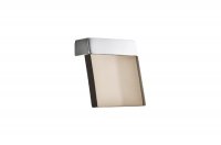 Ручка-кнопка 16мм, отделка хром матовый + транспарент коричневый