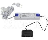 Блок питания с терминалом розеток 6 шт., тип "LED" и сетевым проводом, AC-230/DC-12V, IP31, 30W: LSA-PS12V-IP31D-30W