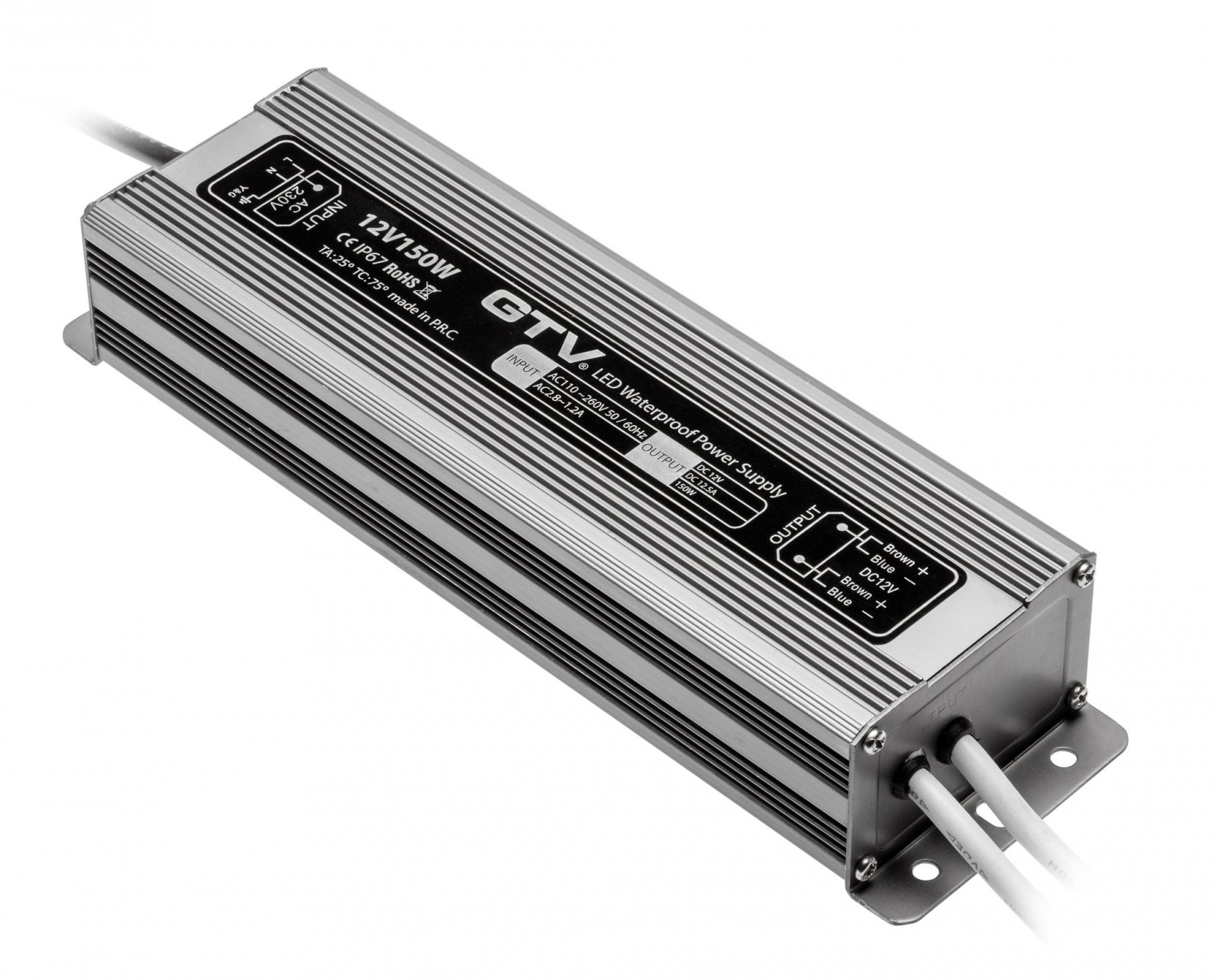 GTV: Блок питания для светодиодов LED водонепроницаемый, 150W, IP67 LD-WZA150W-NW