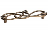 Ручка-скоба 128мм, бронза античная "Флоренция" + горный хрусталь