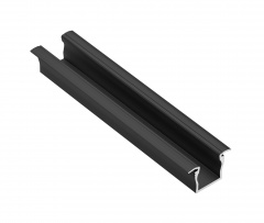 GTV: Алюминиевый профиль GLAX MINI врезной, высокий (цена за 2 метра), ЧЕРНЫЙ МАТ.: PA-GLAXMW-AL-20M