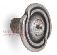 Ручка-кнопка D31мм серебро состаренное с кристаллами Сваровски: 2044K.09