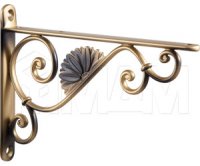 BAROCCO Менсолодержатель для деревянных полок L-190 мм, бронза состаренная: BAR.190.BRS