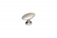 Ручка-кнопка, отделка серебро античное