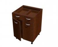 Корпус напольной тумбы под столовые приборы, 2 ящика и полка 700*560*720