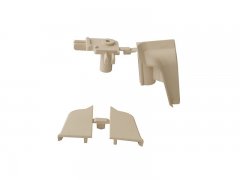 Комплект соединителей овального пристеночного бортика ALPHALUX,(3ч.:2 загл.,90гр.внут) пластик, бежев.