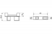 Заглушка к профилю под установку ручки, светло-коричневая