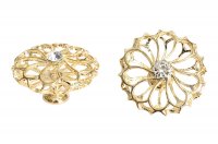 Ручка-кнопка, отделка золото + горный хрусталь