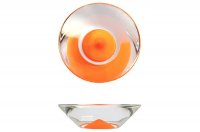 Ручка-кнопка, отделка транспарент + оранжевый