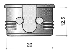 SI03 Стяжка-полкодержатель D20х12,5 (для ДСП 16 мм), пластик, белый