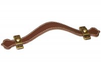 Ручка-скоба 128мм, отделка бронза "Флоренция" + кожа