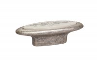 Ручка-кнопка 32мм, отделка серебро античное + вставка