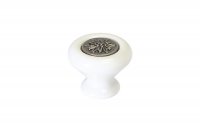 Ручка-кнопка, отделка железо + керамика