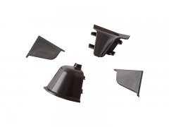 Комплект соединителей овального пристеночного бортика (VER%/35), (4ч.:2 загл., 90°внут.+90°внеш.) пластик, черный 98104