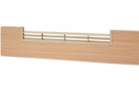 1713 Решётка вентиляционная для цоколя ПВХ H.150, L=600, белёный дуб Кортина NEW