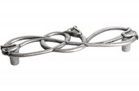 Ручка-скоба 128мм, отделка старое серебро с блеском + горный хрусталь