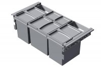Система хранения выкатная, в базу 900, H298 (4 ведра + 2 контейнера), отделка пластик серый