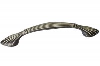 Ручка-скоба 96мм, отделка чернёное серебро + декапе