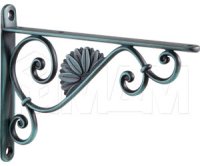 BAROCCO Менсолодержатель для деревянных полок L-190 мм, венецианский зеленый: BAR.190.GRN