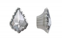 Ручка-кнопка, отделка серебро + горный хрусталь