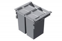 Система хранения выкатная, в базу 600, H463 (2 ведра + 2 контейнера), отделка пластик серый